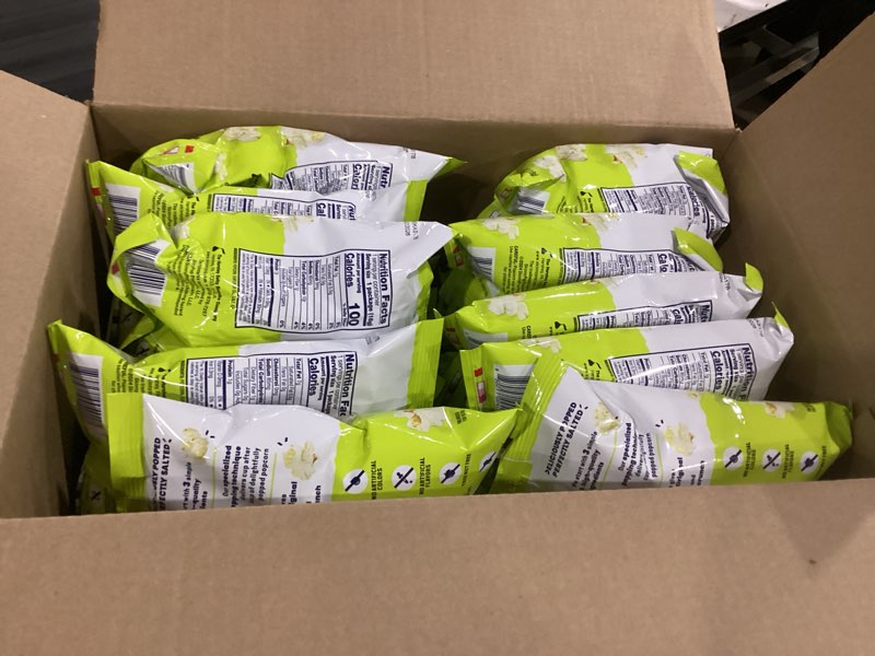 Condition photo showing New/Like New for skinnypop popcorn, original, whole grain, dairy-free snack, 0.65oz bags (30ct) original 0.65 ounce (pack of 30)