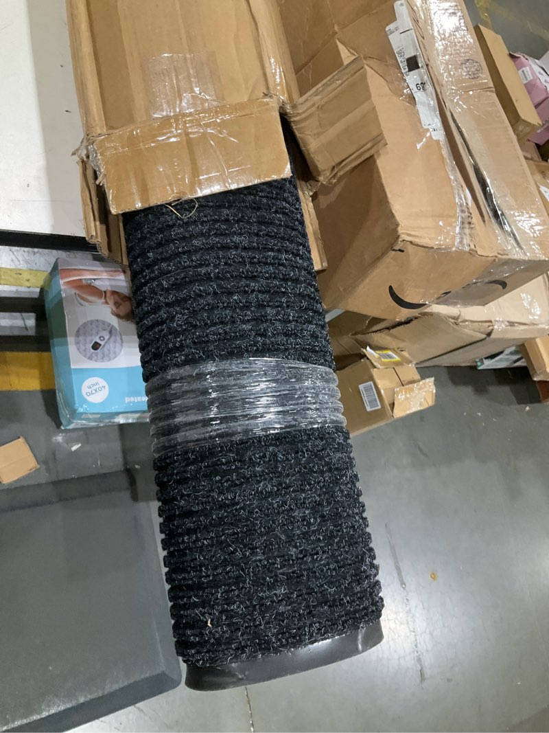 Condition photo showing Good Condition for kuyal front door mat, 4'x6' indoor outdoor entrance mat, commercial floor mats inside outside entrance, heavy duty durable welcome, rubber backing non slip outdoor mats for entryway,black 48" x 72" black