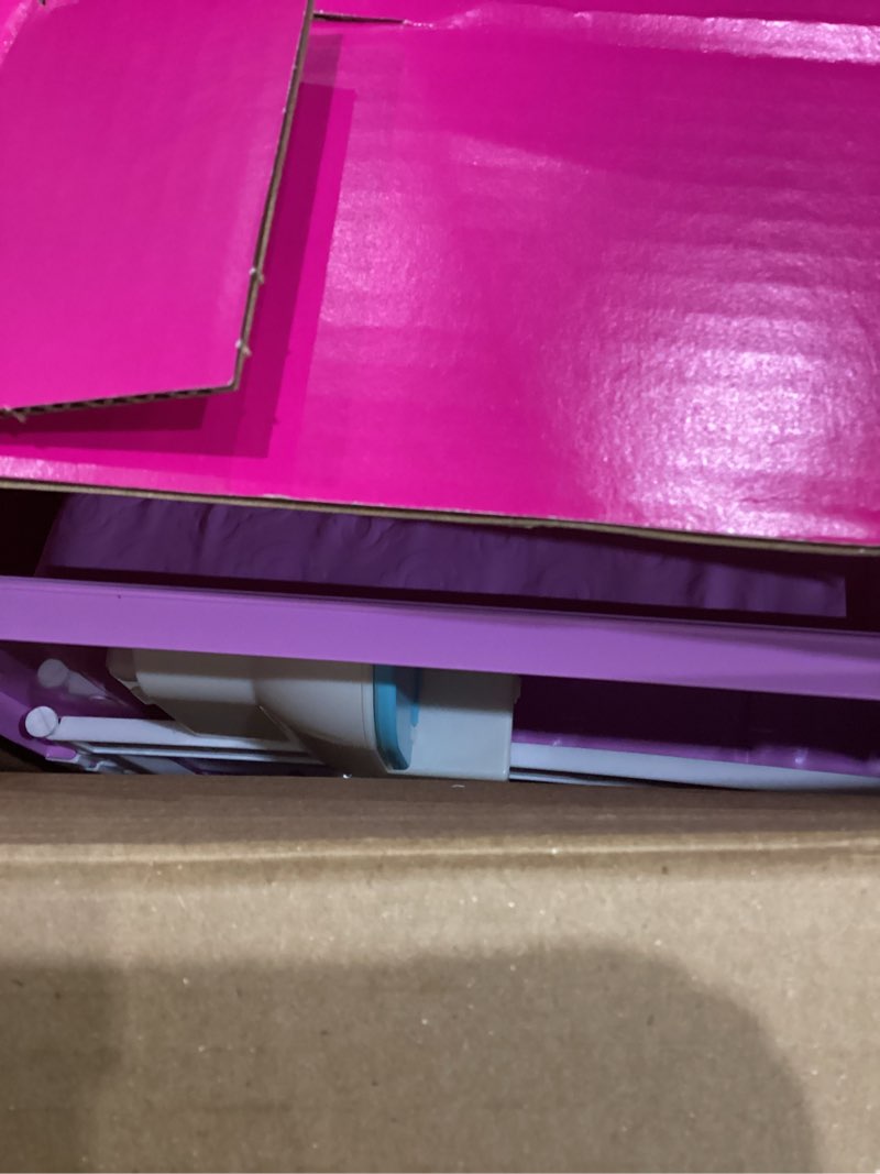 Condition photo showing As Is for Barbie 3-Story Townhouse Dollhouse with Elevator, Swing Chair, Furniture and Accessories, Fold for Portability and Travel (Amazon Exclusive)