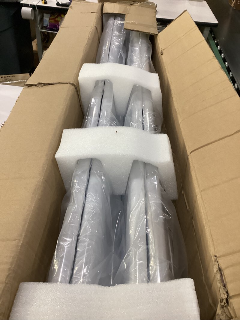 Condition photo showing As Is for not tested antlux 72w 4ft led wraparound office light, ultra slim led garage shop lights flush mount, 8000 lumens, 4000k, no glare, 4 foot wrap puff ceiling lighting fixture, fluorescent tube replacement, 4 pack