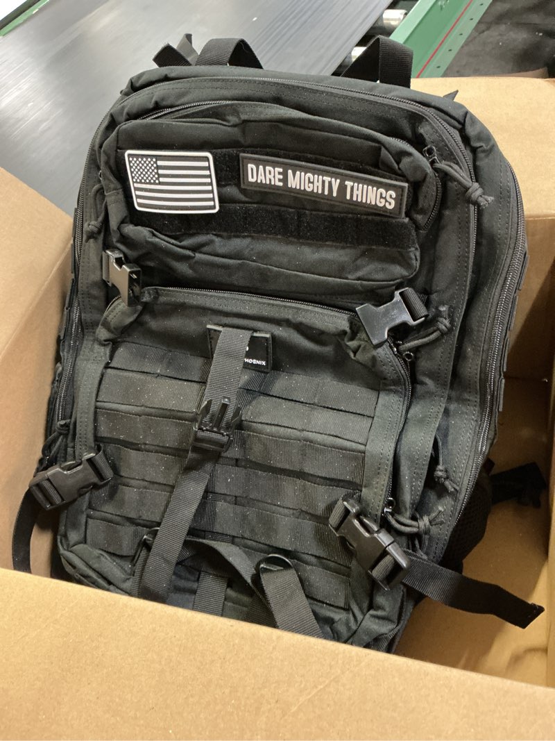 Condition photo showing Good Condition for americanphoenix 45l elite tactical backpack | 3x stronger work & military backpack | water resistant and heavy duty | 3 day molle bug out bag (carbon black)