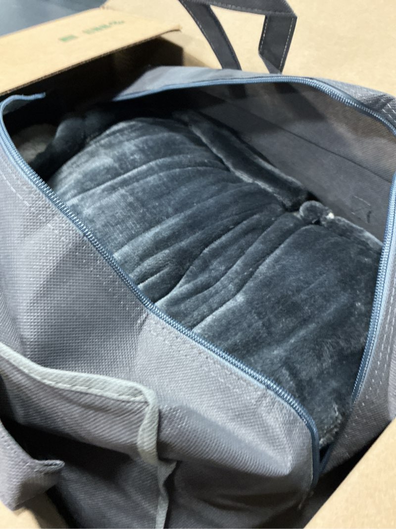 Condition photo showing Good Condition for wearable heated blanket with heated foot pocket, electric wearable throw blanket with sleeves, hood, foldable foot pocket, heated blanket throw with 8 heat levels, 1-10h auto off settings, 50*70"