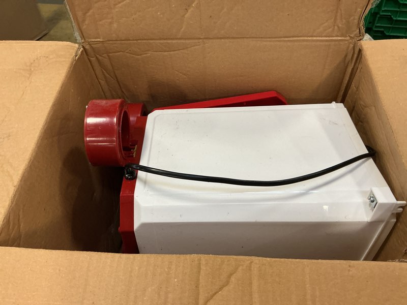 Condition photo showing As Is for Heated Chicken Waterer, 3 Gallon Thermostatic Poultry Drinker with 4 Cups, Outdoor Winter Water Heater with Leg Base for Chickens, Ducks, Geese, Turkeys, Anti-Freeze Automatic Watering System Red 3 Gallon
