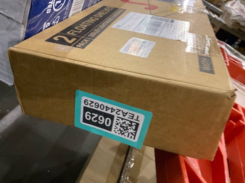 Condition photo showing New/Like New for Marsmiles Wood Floating Shelves for Wall Set of 2, 24 Inch Wide Rustic Wooden Floating Shelves, Invisible Wall Mounted Display for Living Room Bedroom Kitchen Bathroom Office, White