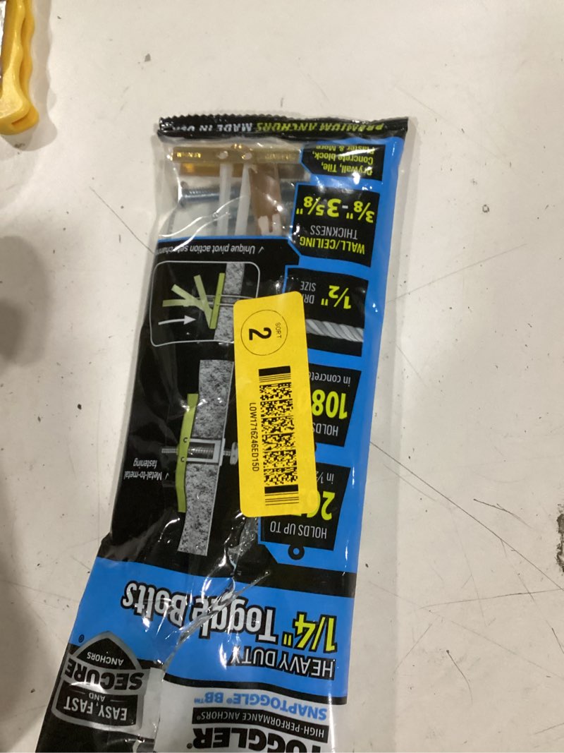 Condition photo showing Good Condition for toggler snaptoggle bb toggle anchor with bolts, zinc-plated steel channel, made in us, 3/8" to 3-5/8" grip range, for 1/4"-20 unc fastener size (pack of 2)