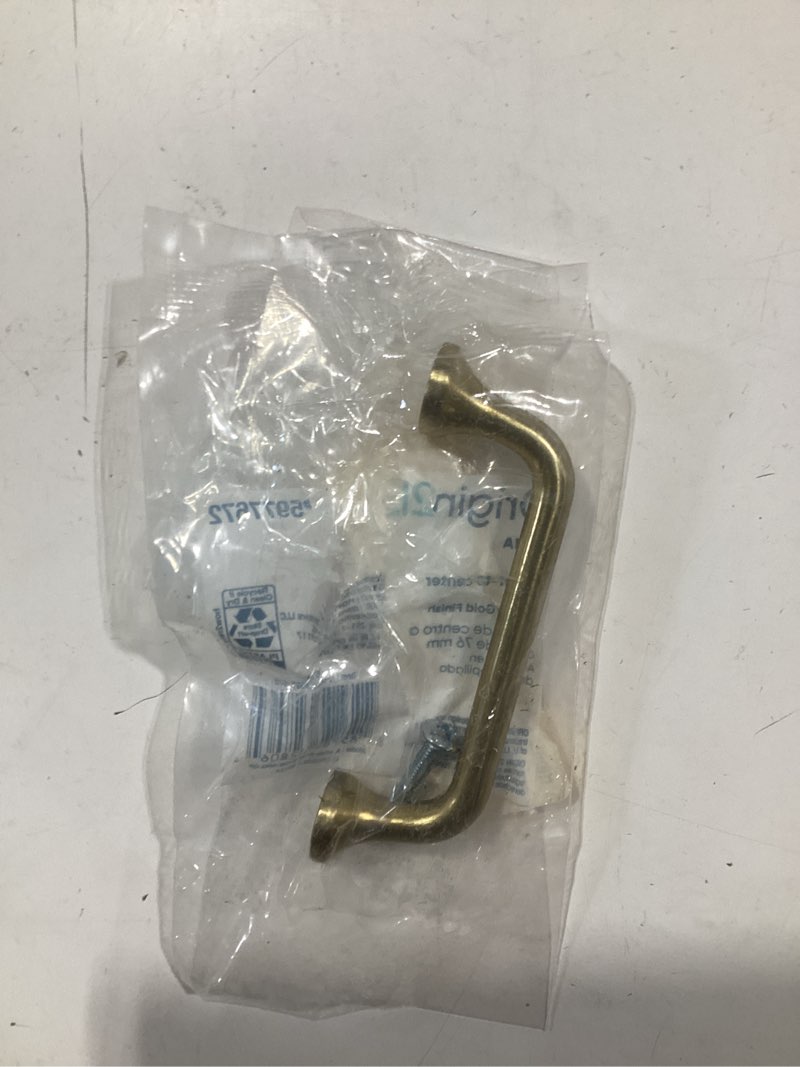 Condition photo showing Good Condition for origin 21 emma 3-in , 76mm center to center brushed gold cylindrical handle drawer pull