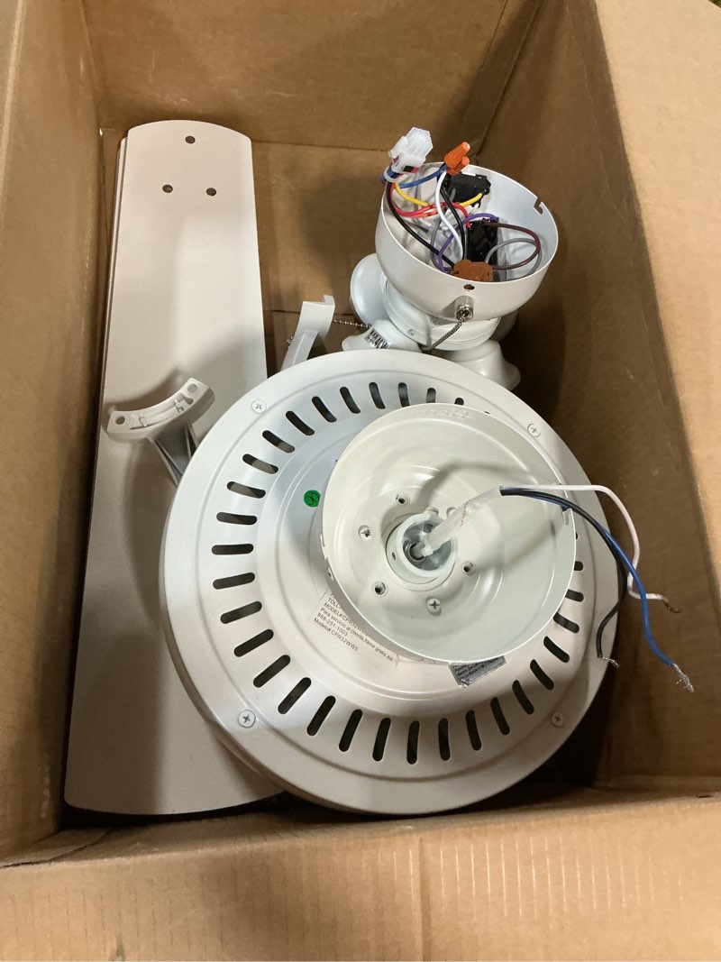 Condition photo showing As Is for harbor breeze cypress point 52-in white indoor ceiling fan (5-blade)