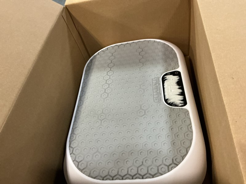 Condition photo showing As Is for Vibration Plate Exercise Machine Weight Loss, Full Body Shaker Workout Vibration Plates Lymphatic Drainage, Stand Shake Vibrating Plate for Women Men 450 Lbs Capacity Fitness Platform White