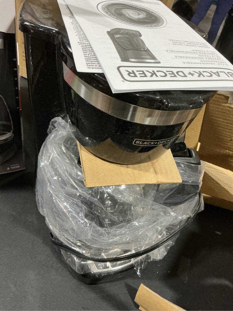 Condition photo showing Good Condition for BLACK+DECKER 12-Cup Digital Coffee Maker, Programmable, Washable Basket Filter, Sneak-A-Cup, Auto Brew, Water Window, Keep Hot Plate, Black Black coffeemaker