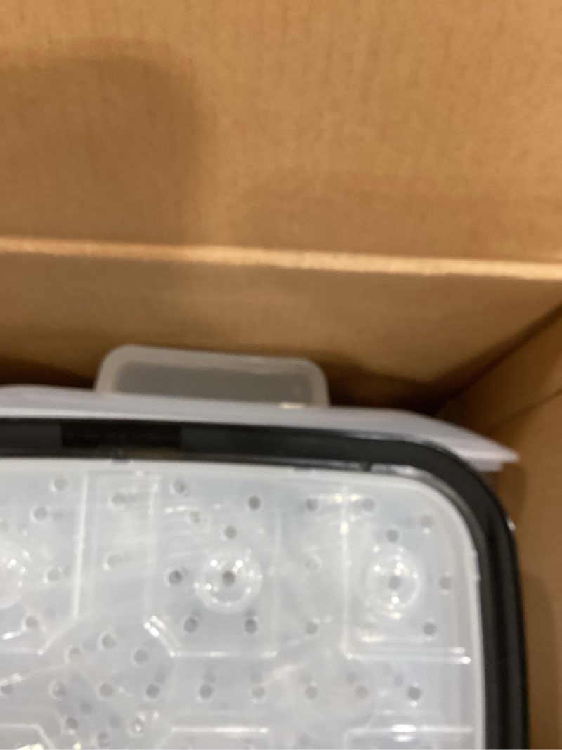 Condition photo showing As Is for Amazon Basics Electric Food Steamer for Cooking Vegetables with 3-Tier Design, BPA-Free, 9.5 QT, Black