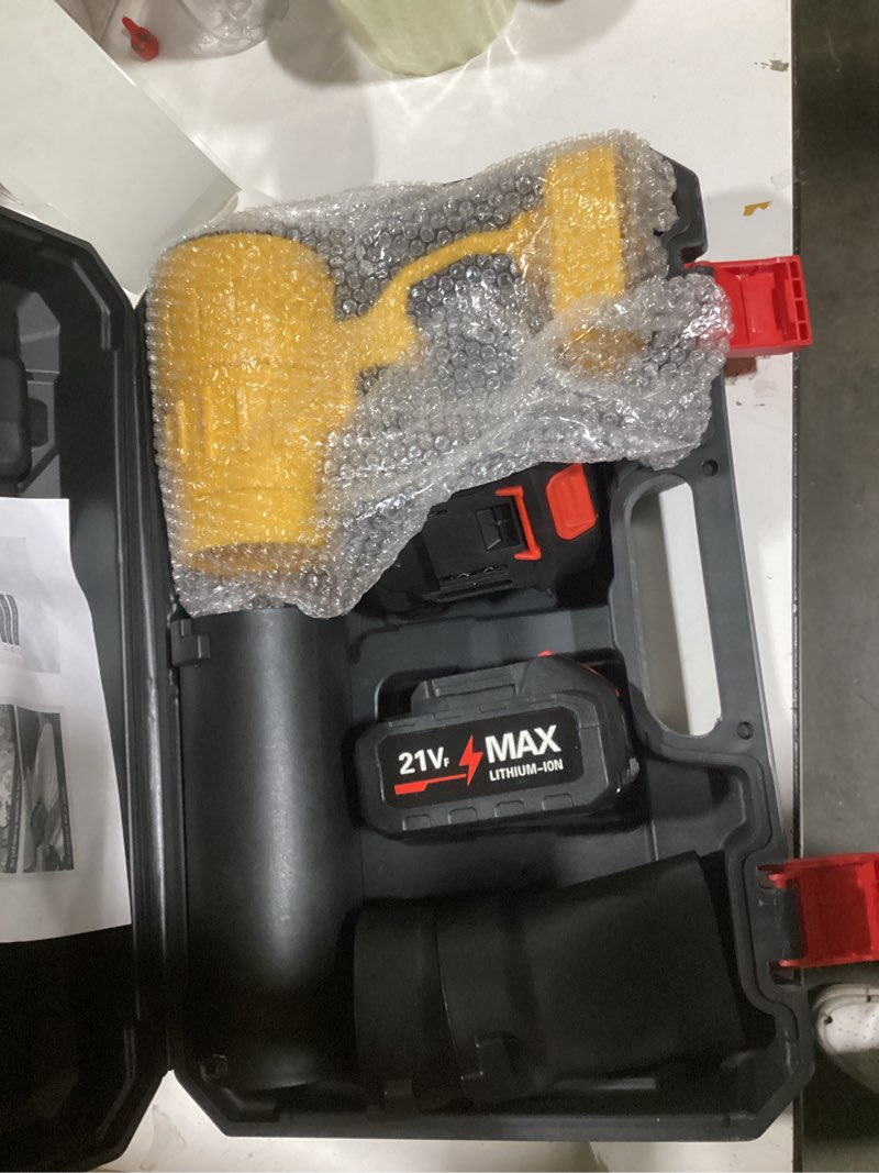 Condition photo showing New/Like New for Leaf Blower Cordless with Battery and Charger, 21V Handheld Leaf Turbo Jet Blower with 2 Nozzles & Extension Tube, Lightweight Handheld for Patio, Lawn, Leaves