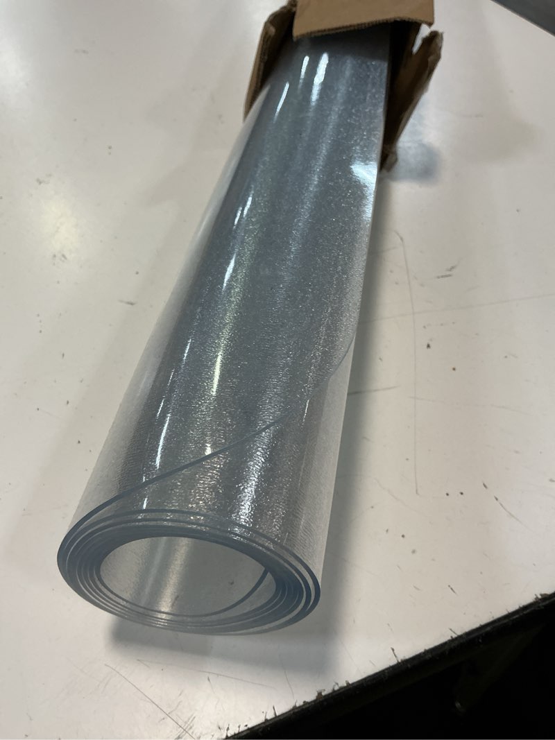 Condition photo showing Good Condition for office chair mat for hardwood floor: 63"x 51" extra large floor mat for rolling chair and computer desk, clear chair mat heavy duty plastic protector for l desk, home, gaming easy glide clean 63"x51"
