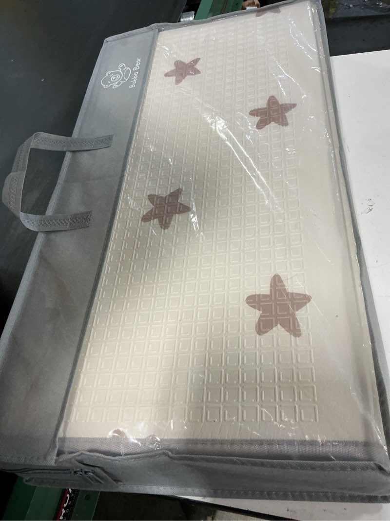 Condition photo showing Good Condition for Bubba Bear Baby Play Mat, Thick Foam with Pattern Design, Foldable Waterproof Padded Crawling Mat for Babies (Beige Stars, 47 x 35 Inches) Beige Stars 47 x 35 Inch