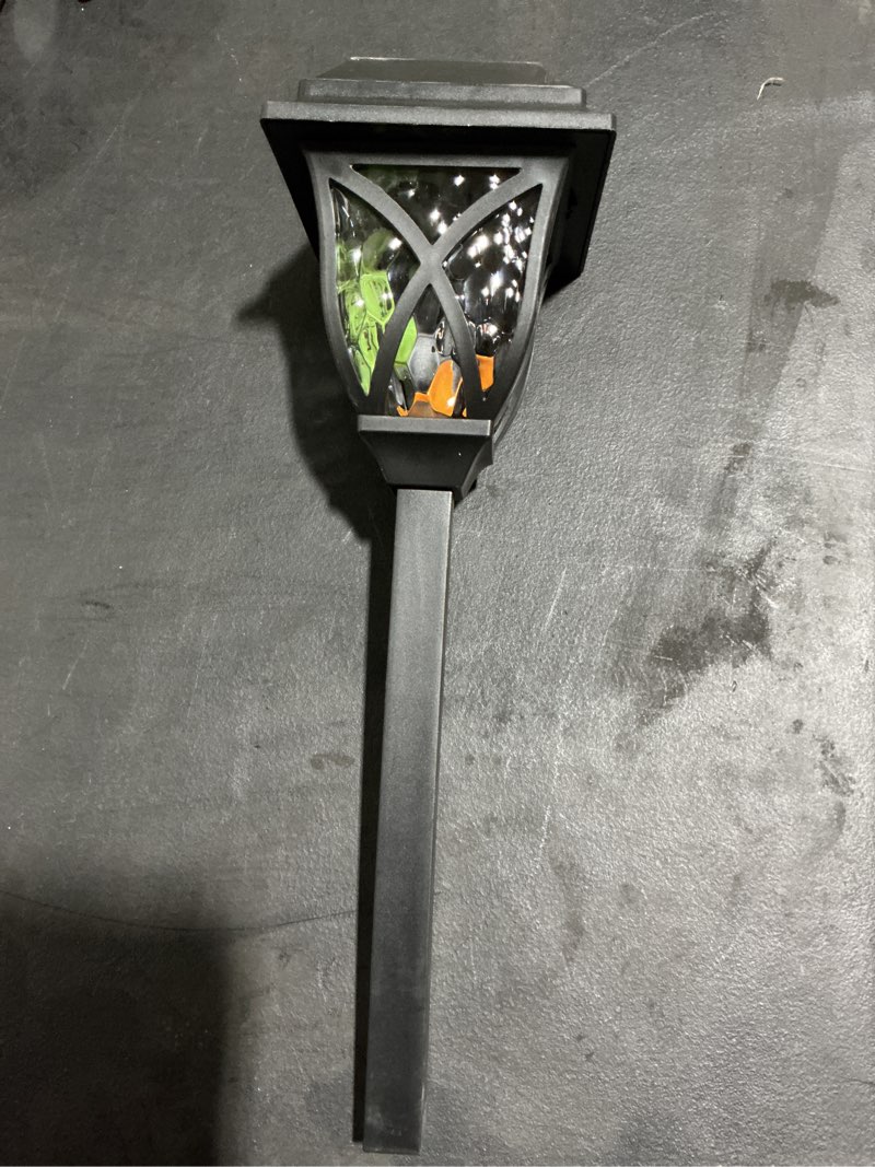 Condition photo showing As Is for harbor breeze 10 -lumens black solar led outdoor path light 3000-k