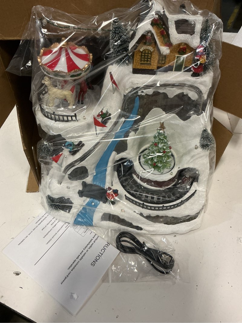 Condition photo showing Good Condition for Christmas Village House Christmas, Cascade with light, Christmas decoration