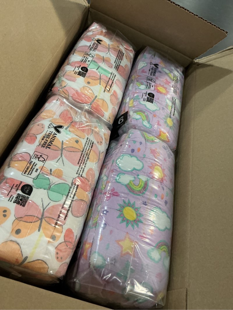 Condition photo showing New/Like New for the honest company clean conscious diapers | plant-based, sustainable | sky's the limit + wingin it | super club box, size 6 (35+ lbs), 68 count
