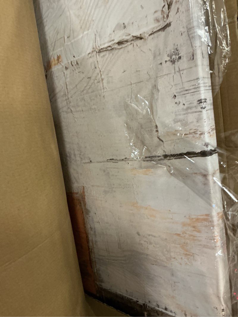 Condition photo showing Good Condition for artexist orange abstract canvas photo prints living room white artwork brown block painting for room 29"x 58" office wall art bedroom hallway decor 58"l x 29"w orange
