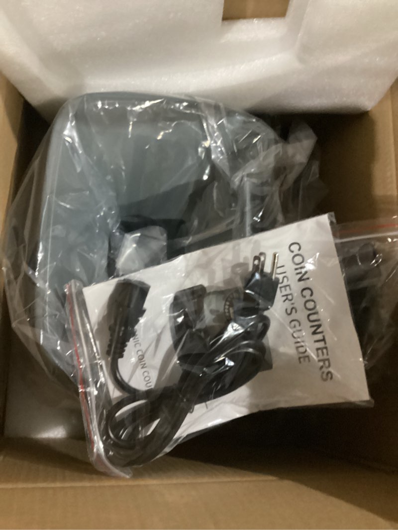 Condition photo showing As Is for Aneken Coin Counter and Sorter with TFT Display - Accurate Sorting Machine for 5 Denominations, Smooth Operation at Up to 300 Coins Per Minute, Ideal for Efficient Money Management Blue