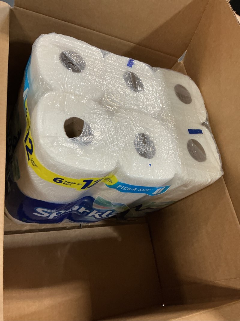 Condition photo showing New/Like New for Sparkle Pick-A-Size Paper Towels, 6 Double Rolls = 12 Regular Rolls, Everyday Value Paper Towel With Full And Half Sheets