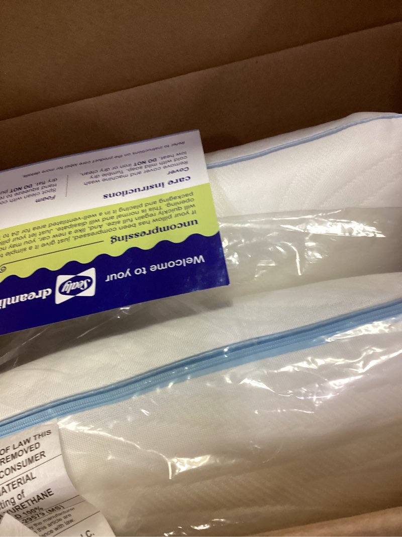 Condition photo showing Good Condition for SEALY Dreamlife Queen Size Memory Foam Cooling Surface Guard Technology, Removable Machine-Washable Cover, 1 Year Warranty, White (2 Pack) Pillow, 2 Count 2 pack Queen