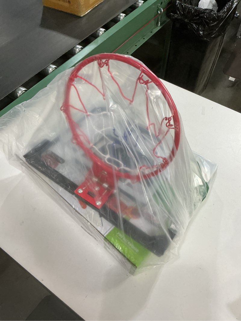 Condition photo showing As Is for Pro Indoor Mini Basketball Hoop Set for Kids Adults, Over Door Automatic Scoring Basketball Hoop with 4 Rubber 6" Balls, Boost Wall Mount Basketball Hoops with Electronic Scoreboard Large Dunk Rim Socreboard