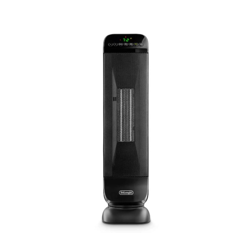 delonghi up to 1500-watt ceramic tower indoor electric space