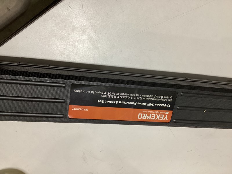 YEKEPRO 17-Piece Pass Through Socket Set Wrench Set, 10-24mm Double Box End Ratchet w, 3/8" & 1/2" D