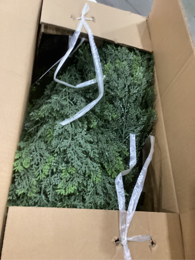 Condition photo showing New/Like New for Artificial Cedar Topiary Trees 4FT Tall 2 Set,Outdoor Indoor Realistic Faux Pine Plants,Fake Outdoor Plant Fake Trees for Front Porch Garden Decor