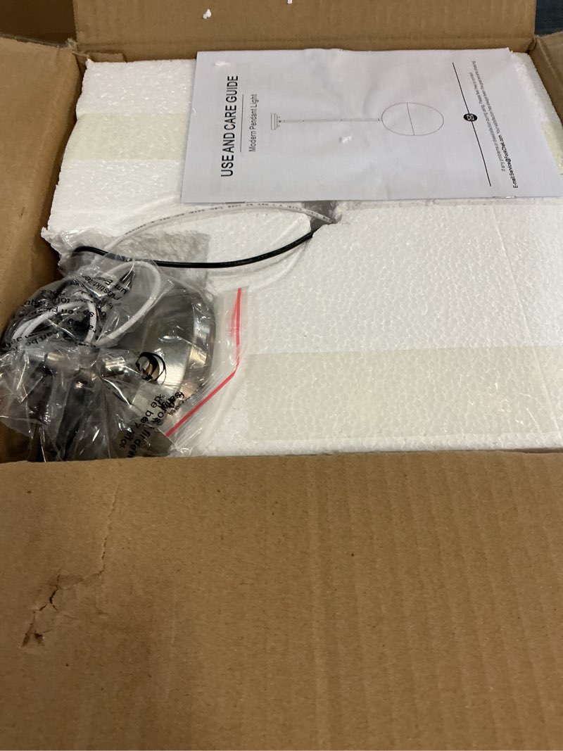 Condition photo showing New/Like New for 10in brushed nickel pendant light globe glass kitchen island pendant light fixtures modern frosted glass hanging light milky white ball pendant lights for kitchen sink dining room entry bathroom milky glass brushed nickel