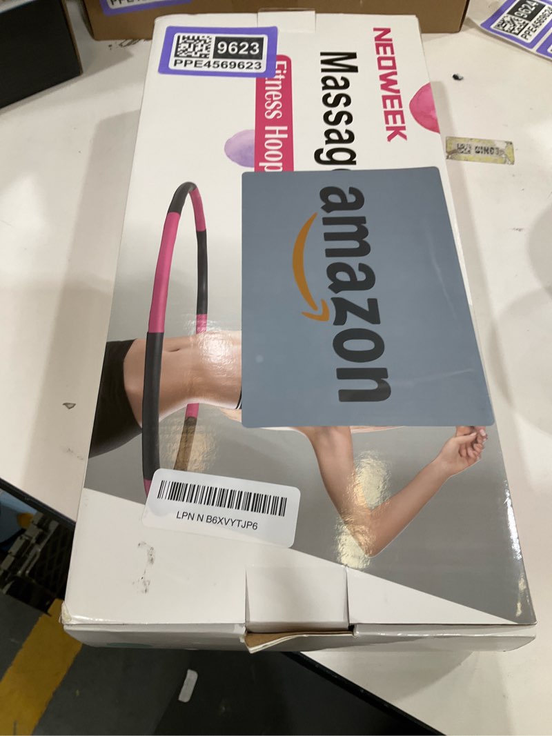 Condition photo showing New/Like New for NEOWEEK 2lb Exercise Hoops for Adults, Adjustable Hoola Weighted Hoop, Detachable Section Soft Fitness Hoop for Weight Loss, Fat Burning, Home Gym Core Workout Pink-gray