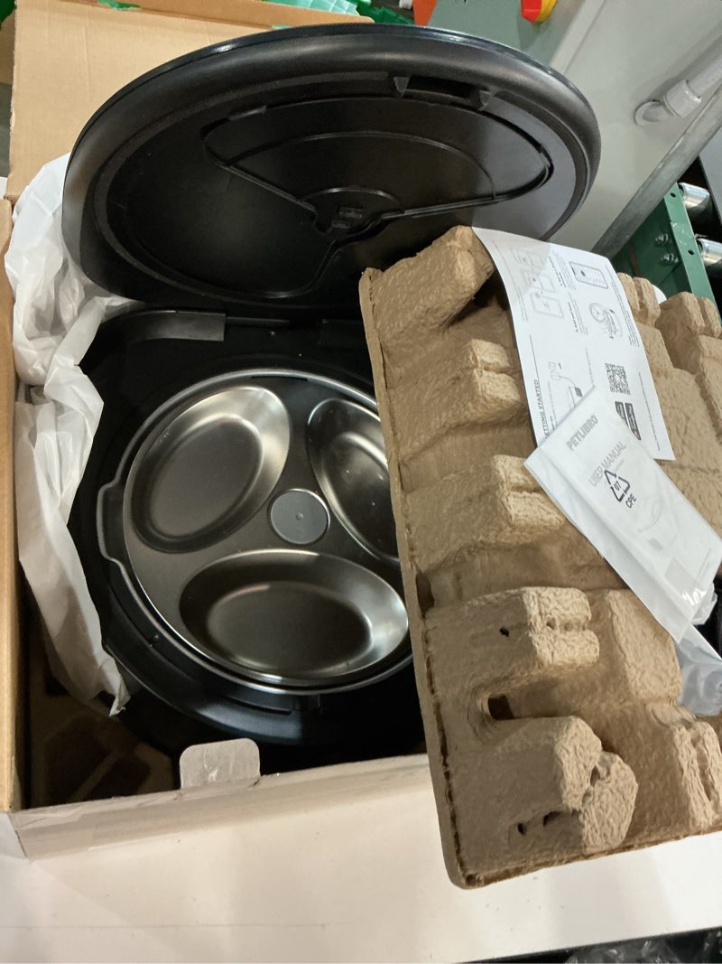 Condition photo showing As Is for PETLIBRO Automatic Cat Feeder Wet Food with Stainless Steel Bowl, Refrigerated Auto Cat Feeder with Semiconductor Cooling, 3 Fresh Meals for 3 Days, App-Controlled Pet Food Dispenser, Easy to Clean Black Feeder