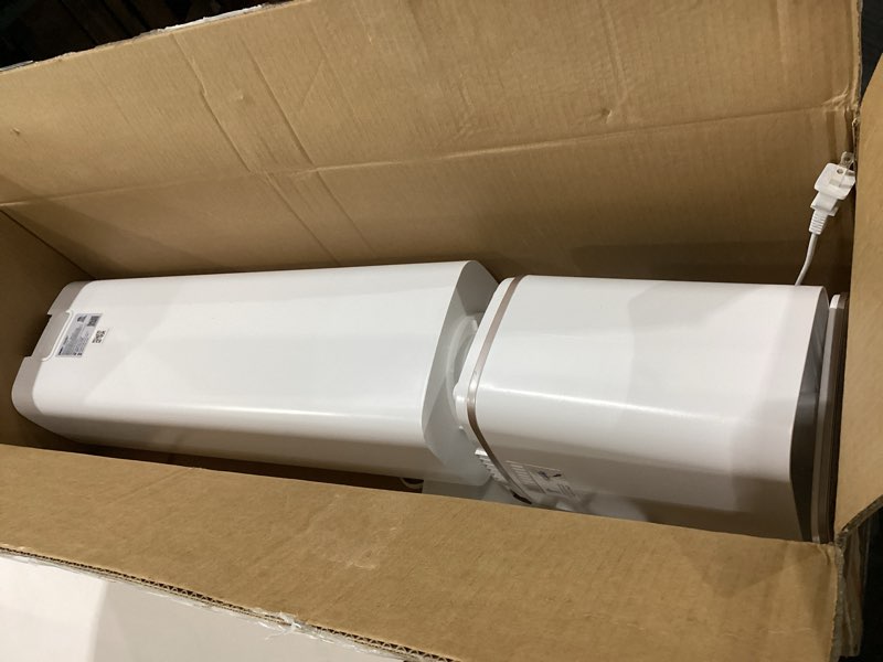 Condition photo showing As Is for USED NOT TESTED BASE CRACKED Dreo HM735S 11L Smart Humidifier Large Room 700 ft², 100H Cool Mist Air Humidifiers for Bedroom, Top-Fill Self-Cleaning Tank, 26dB, Auto Mode, Aroma Box, RGB Light, Remote & APP Control, Baby, White