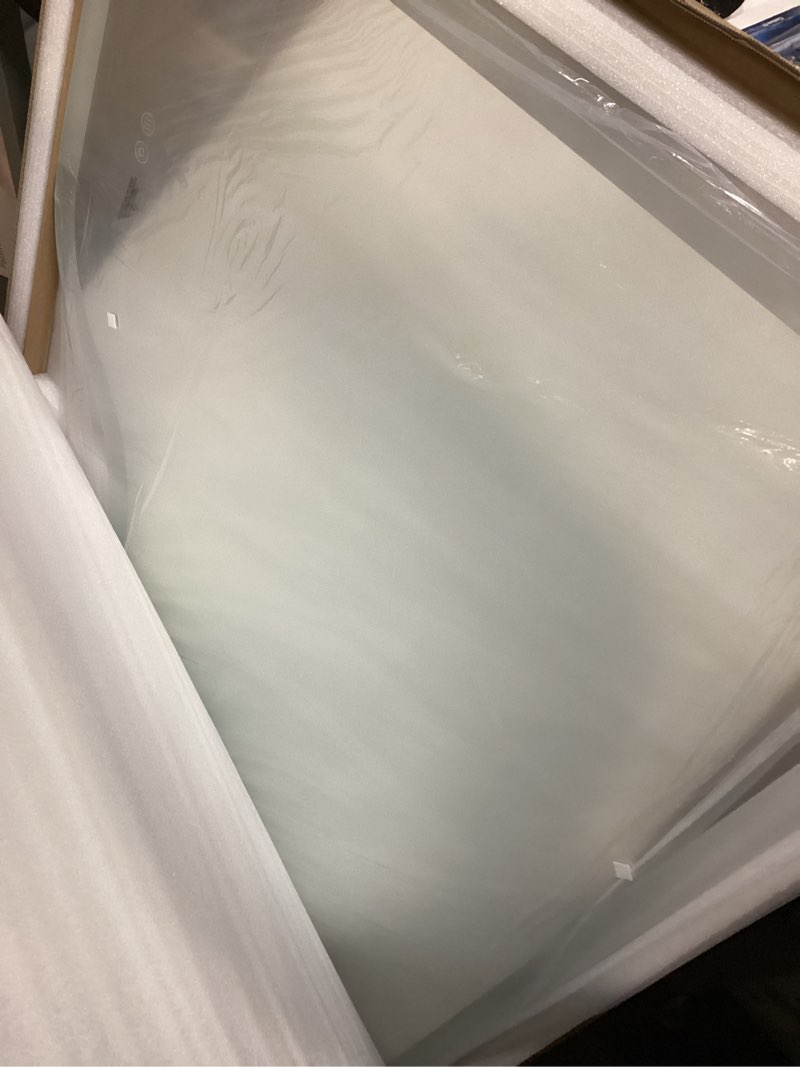 Condition photo showing Good Condition for 40"x 32" LED Bathroom Mirror with Shelf, Wall-Mounted Backlit Vanity Mirror with Lights, Smart Bathroom Mirror with 3 Colors, Anti-Fog, Stepless Dimmable, Memory (UL, ETL) 40"L x 32"W