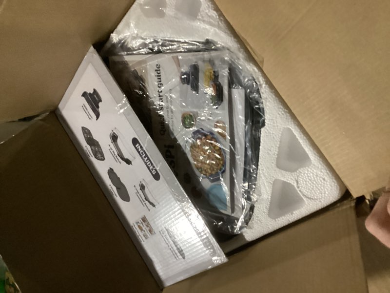Condition photo showing New/Like New for ninja crispi 4-in-1 glass air fryer | 450°f | non-toxic | 4qt & 6-cup glass containers w/lids | microwave, freezer, dishwasher safe | max crisp, air fry, bake, recrisp | cyberspace gray, fn101gy cyberspace gray 4 qt