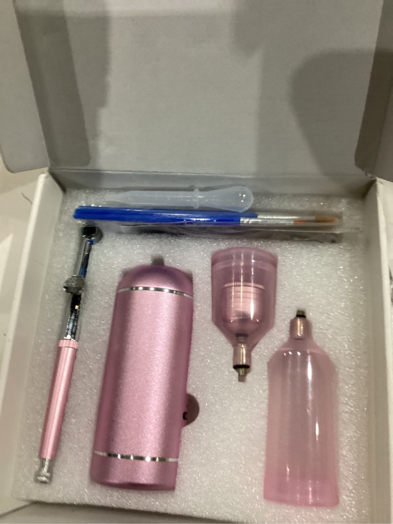 Condition photo showing Good Condition for airbrush kit with compressor - 48psi high-pressure, non-clogging air brush set cordless rechargeable with 0.3mm nozzle and cleaning brush for nail art, makeup, painting, and cake decorating pink