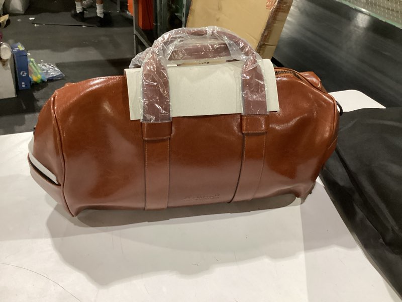 Condition photo showing New/Like New for baosha vegan leather travel duffel tote bag overnight weekender bag oversized for men and women hb-14 (brown)