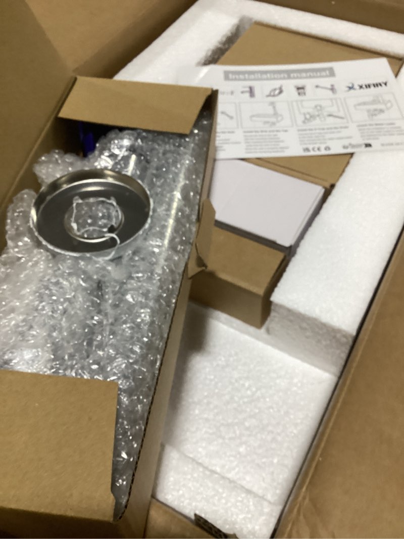 Condition photo showing Good Condition for Bathroom Ceramic Washbasin and Faucet Combo White Small Wall Mount Sink Set Chrome Pop-up Drain Included (Sink with Faucet & Drain)