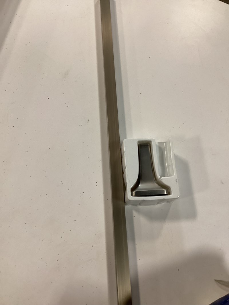 Condition photo showing As Is for project source seton 24-in brushed nickel wall mount single towel bar