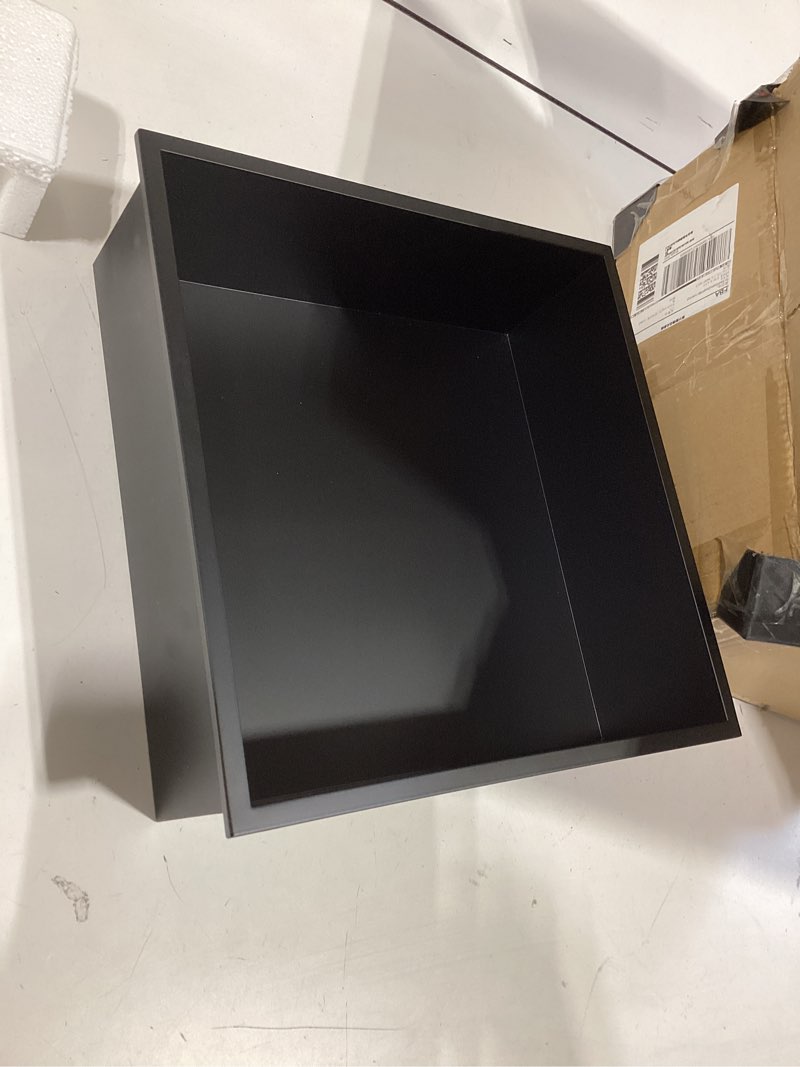 Condition photo showing Good Condition for no tile needed shower niche - 12"x12" black 304 stainless steel recessed shelf,over mount installation for bathroom & shower wall,waterproof black 12 x 12 x 4 inches