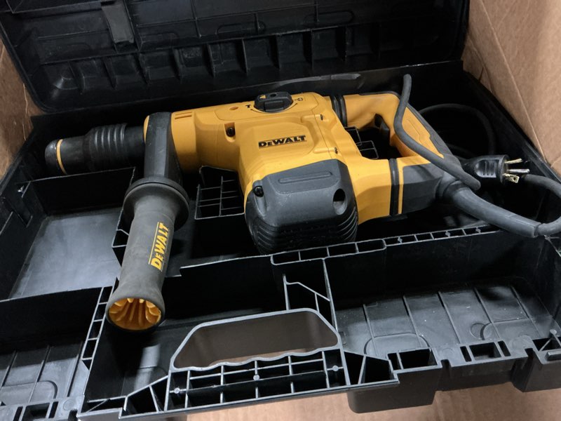 Condition photo showing As Is for dewalt sds max hammer, 10.5 amp, 7.1 jouls, 12 lb, reduced vibration control, corded (d25810k)