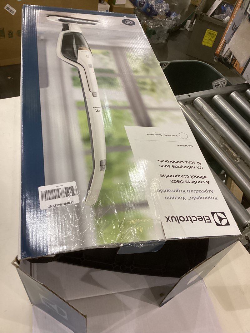 Condition photo showing As Is for Electrolux Ergorapido Cordless 2-in-1 Vacuum Cleaner with High Suction Power and 180° EasySteer Mobility, 48-Minute Run Time, 2 Power Modes, Satin White Standard