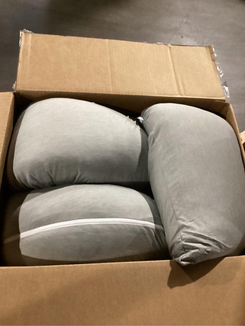 Condition photo showing Good Condition for queen rose pregnancy pillow, u shaped full body pillows for sleeping support, 65 inch maternity pillow for pregnant women, grey cooling silky - grey 65in