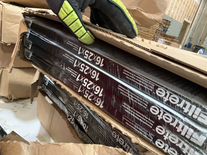 Condition photo showing As Is for 4 pack of 16x25x1 air filers