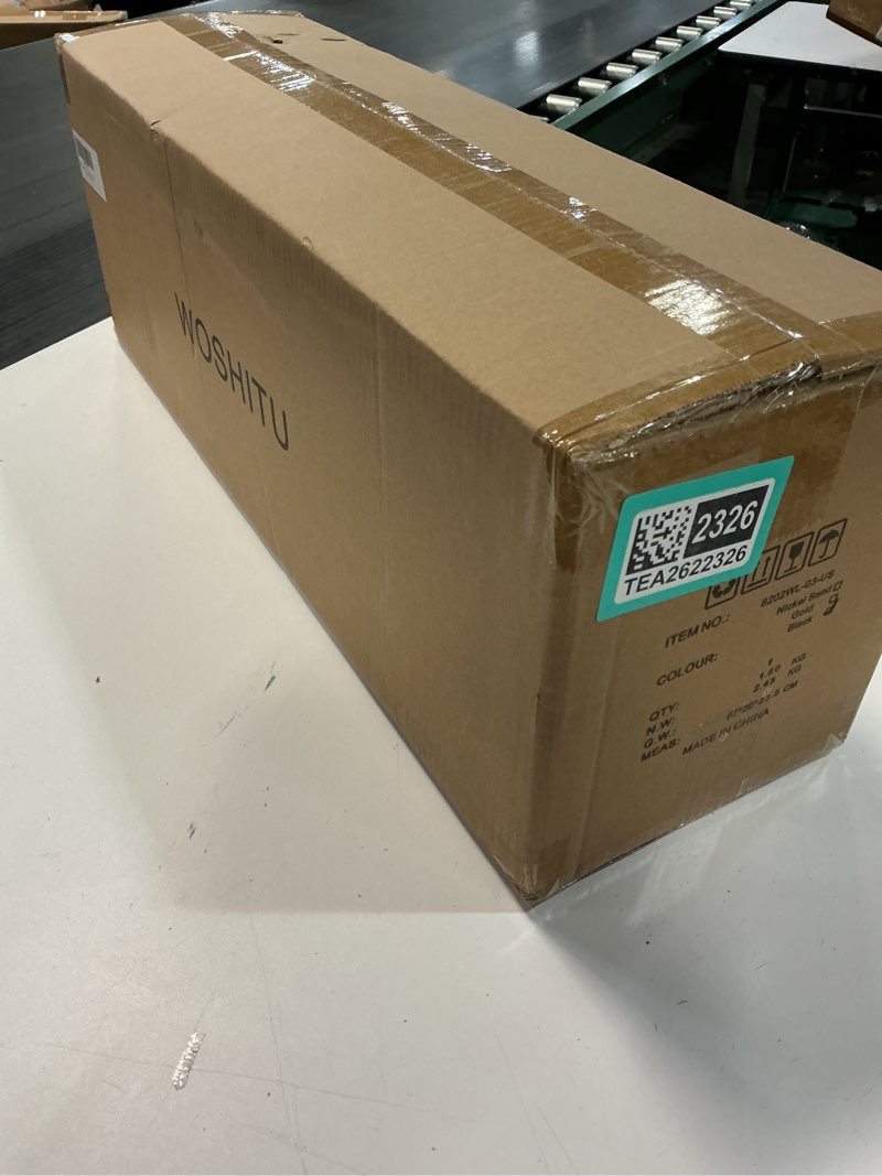 Condition photo showing New/Like New for WOSHITU Bathroom Vanity Light Fixtures: 23.3 Inch Modern Matte Black Bathroom Lighting Fixtures Over Mirror with Clear Glass Shade, 3 Light Vanity Lighting Fixtures Wall Lights Over Mirror Matte Black 3-light