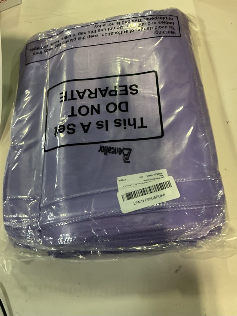 Condition photo showing New/Like New for bencailor 24 pcs light purple satin table runner bulk 12 x 108 inch long table runners bright smooth fabric tablecloth for wedding banquet birthday 4th of july patriotic summer party decorations light purple 24