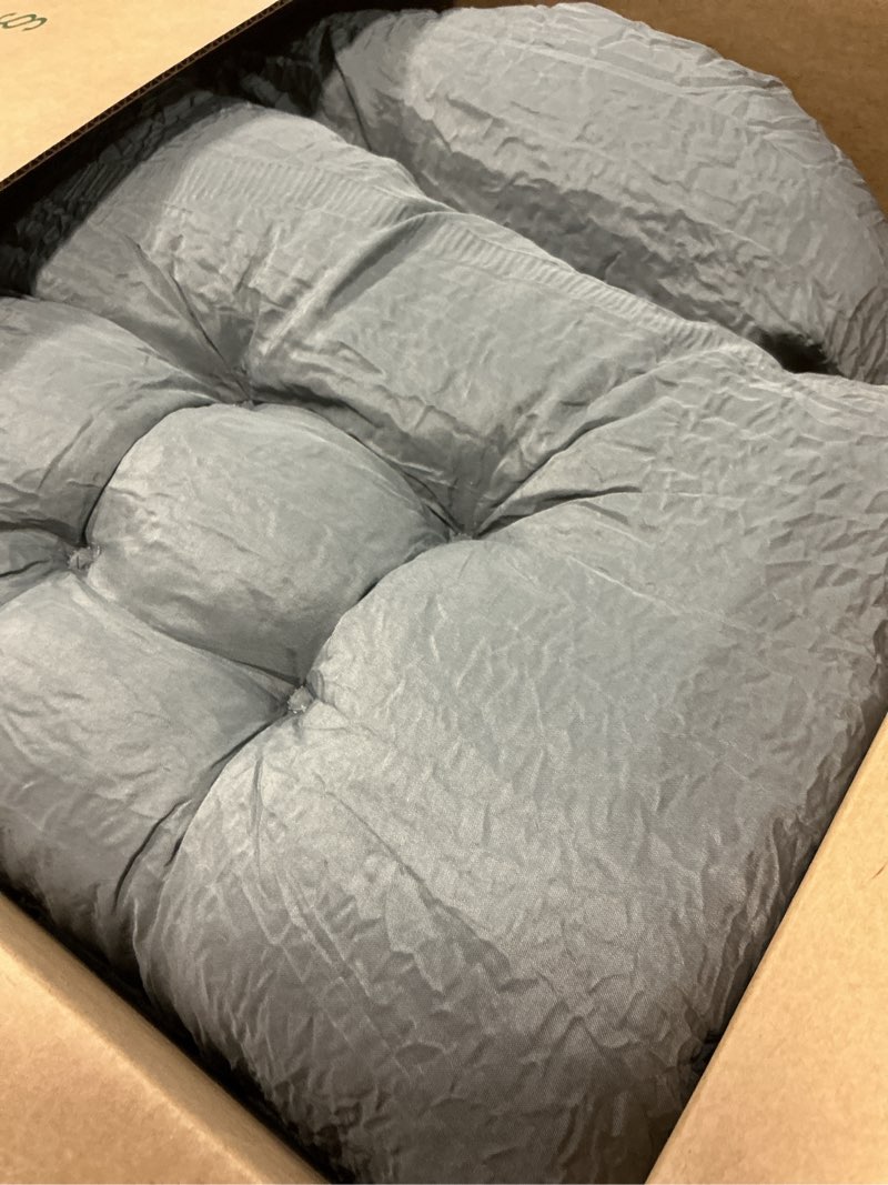 Condition photo showing As Is for Adirondack Chair Cushion, Rocking Chair Cushion 44x19.4x4 inch, High Back Patio Cushions of Upper and Lower with Ties, Sunscreen and Fade-Resistant (Gray, 2) Gray 2