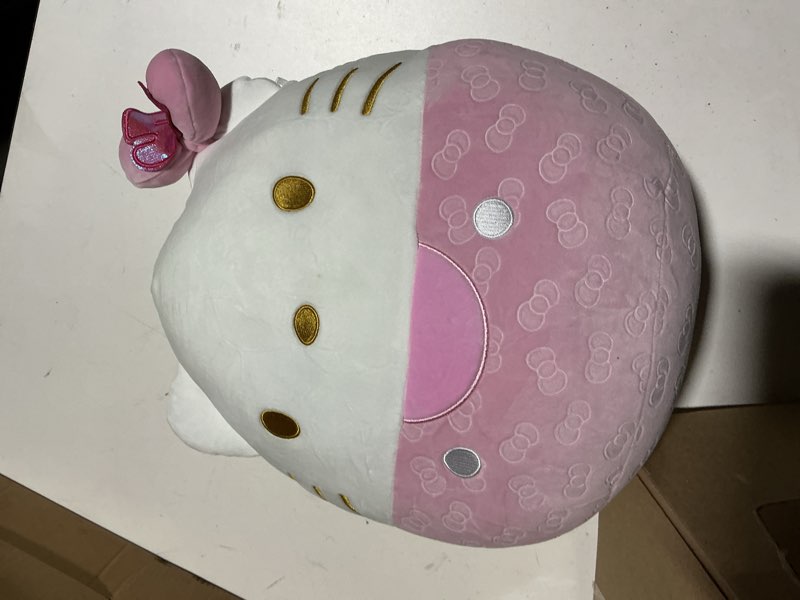 Condition photo showing Good Condition for Squishmallows Original Sanrio 14-Inch 50th Anniversary Pink Embossed Hello Kitty – Official Jazwares Plush (Large)