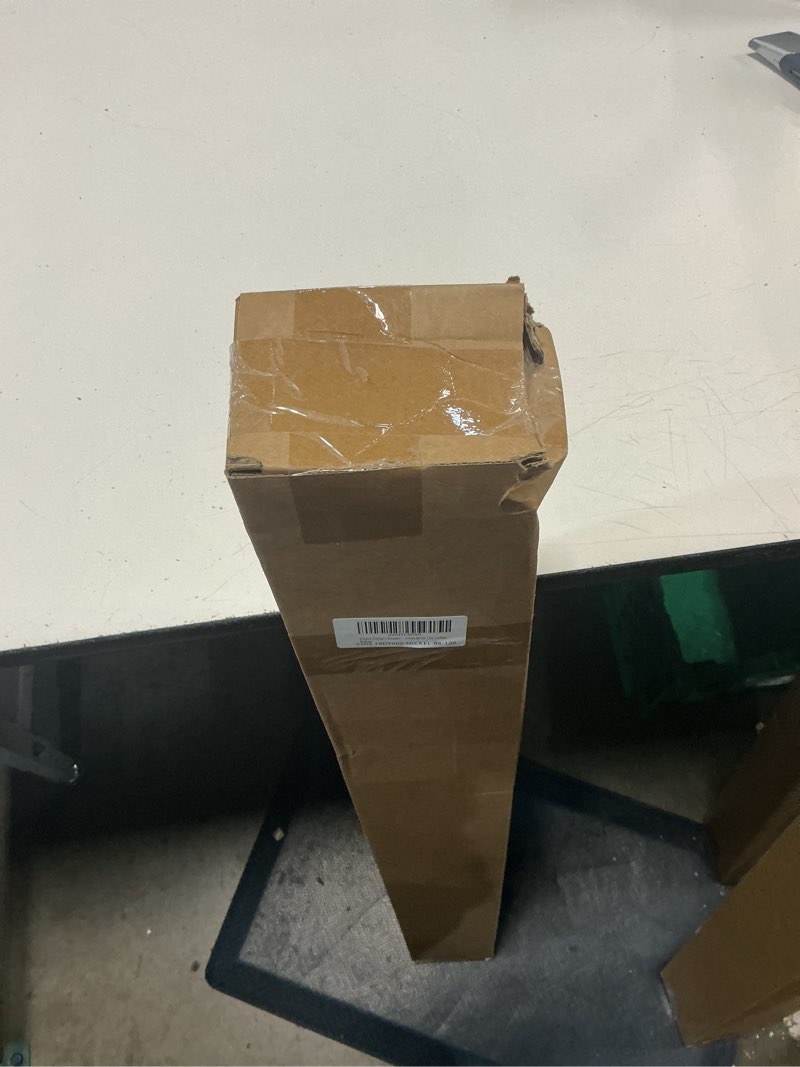 Condition photo showing New/Like New for 2 pack curtain drapery rod?acrylic square finials curtain rod?3/4" diameter single deorative curtain rod, adjustable length from 86 to 120 inches nickel 2 pack 86-120"