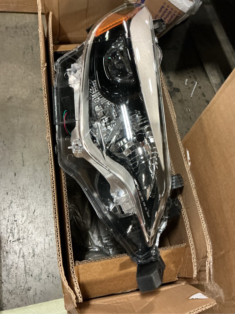 Condition photo showing Good Condition for front bumper headlights fit for 2014-2016 toyota corolla c ce le s l headlamp replacement kit chrome housing amber reflectors lh + rh