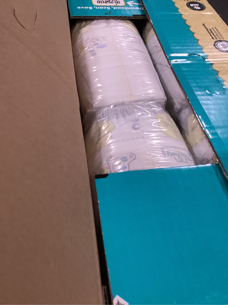Condition photo showing As Is for pampers baby diapers - swaddlers - size 5, 104 count, ultra absorbent disposable infant diaper size 5 104